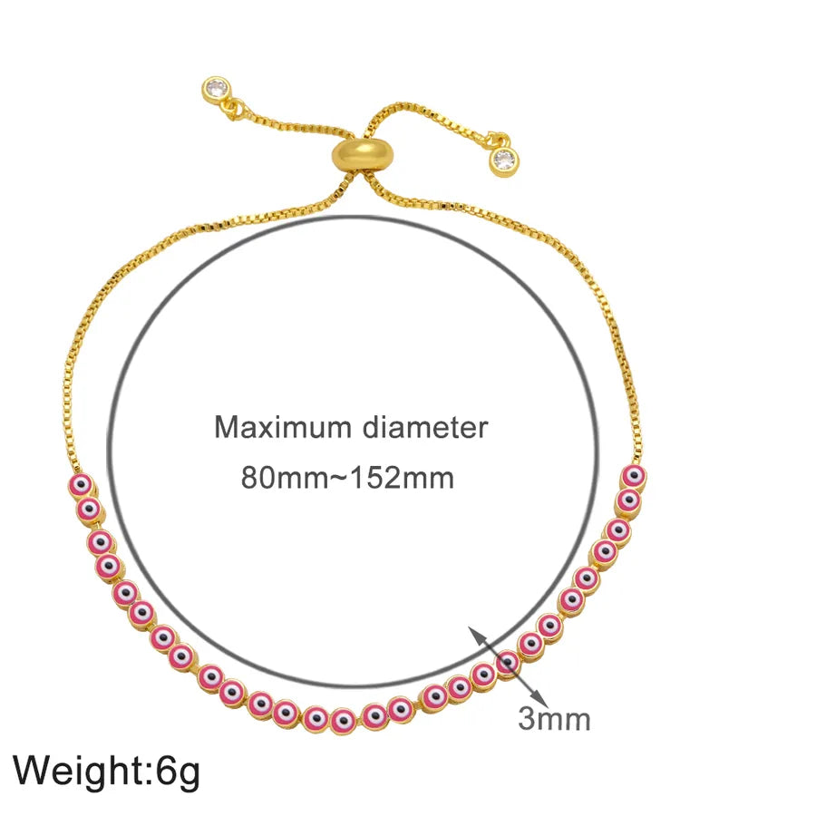 fashion devil's eye copper 18k gold plated bracelets in bulk