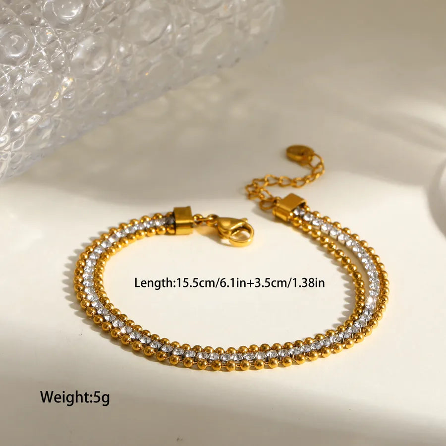 Casual Simple Style Geometric 304 Stainless Steel 16K Gold Plated White Gold Plated Gold Plated Bracelets In Bulk