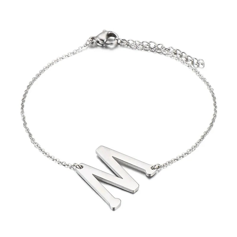 Simple Style Letter 304 Stainless Steel 18K Gold Plated Bracelets In Bulk