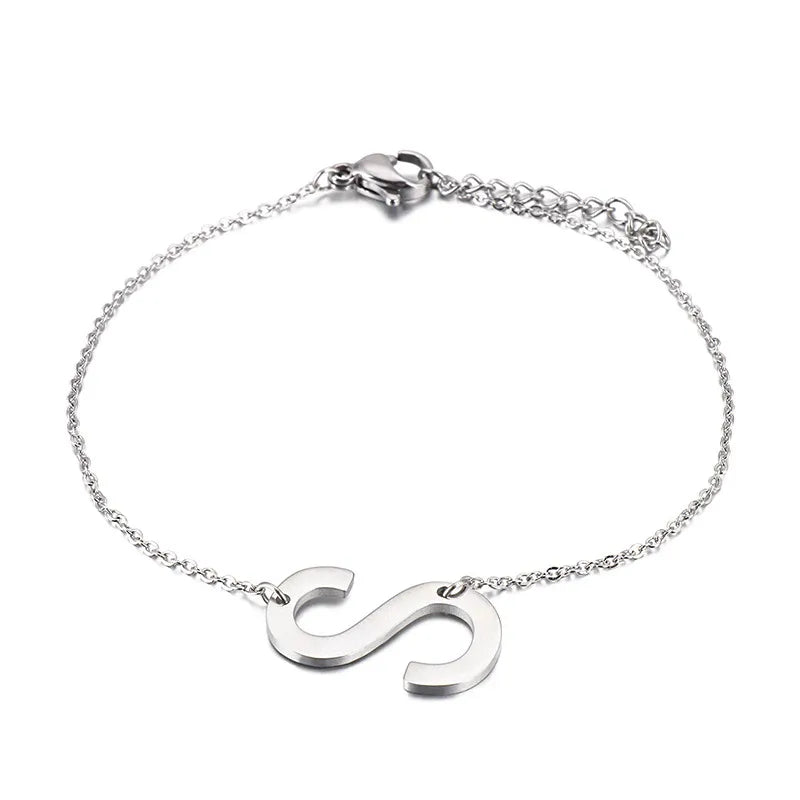 Simple Style Letter 304 Stainless Steel 18K Gold Plated Bracelets In Bulk