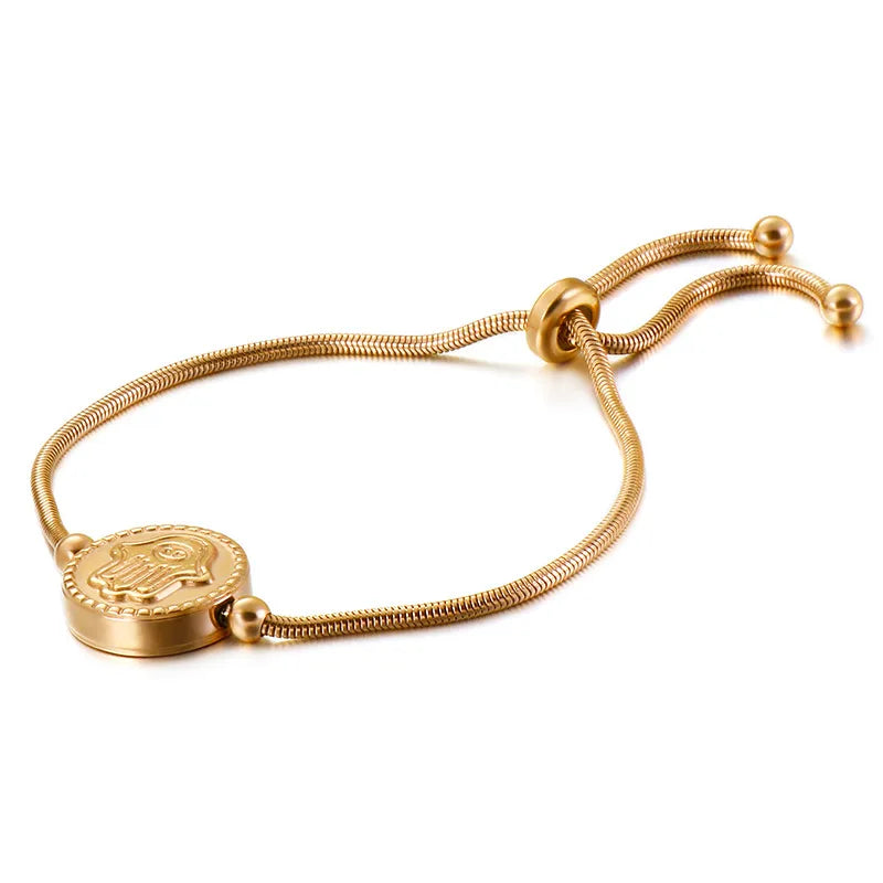 Geometric Titanium Steel 18K Gold Plated Bracelets In Bulk