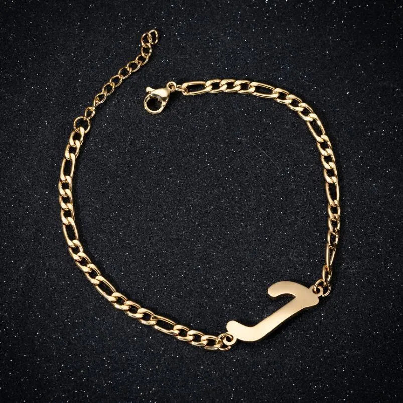 Fashion Letter 201 Stainless Steel 18K Gold Plated Bracelets In Bulk