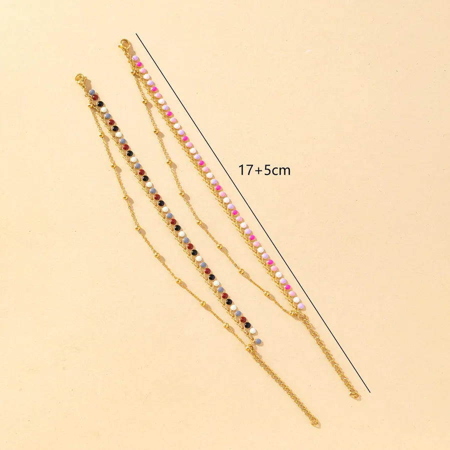 Classic Style Geometric 304 Stainless Steel 18K Gold Plated Bracelets In Bulk