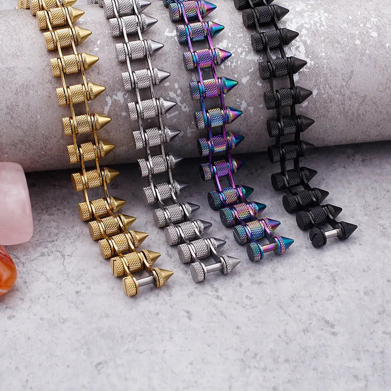 Fashion Geometric Titanium Steel 18K Gold Plated Bracelets In Bulk