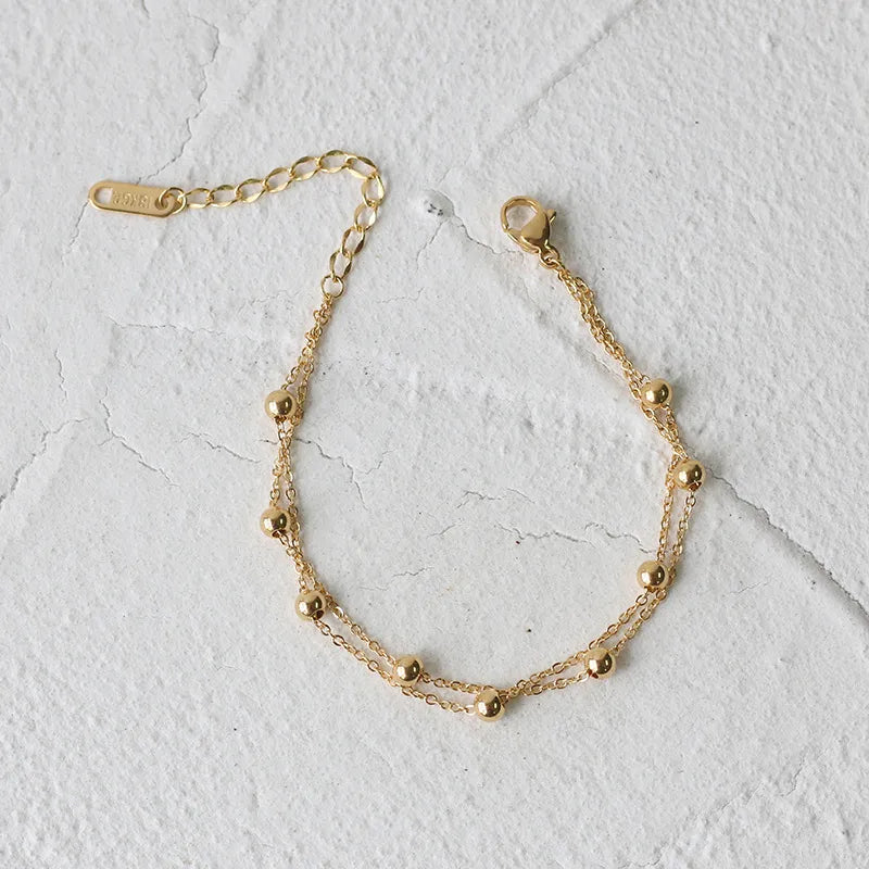 Simple Style Ball 304 Stainless Steel 18K Gold Plated Bracelets In Bulk