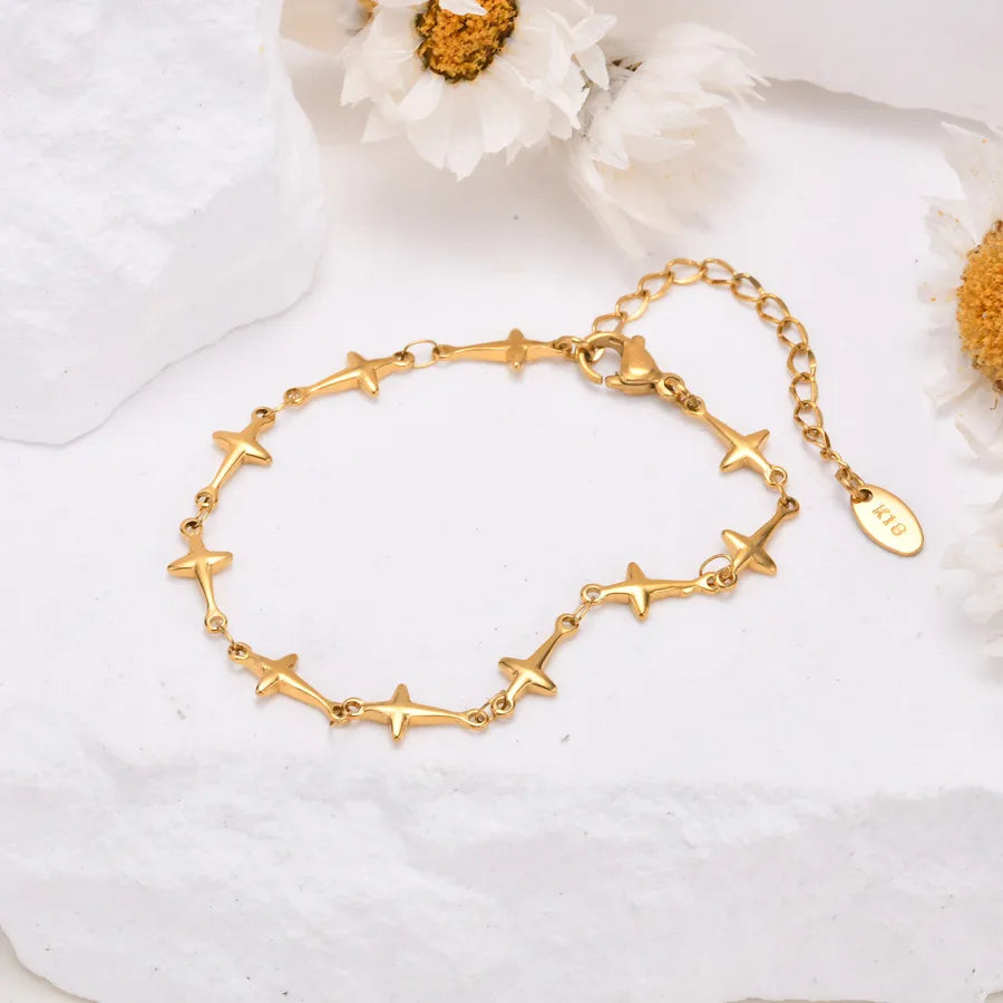 IG Style Star 201 Stainless Steel 18K Gold Plated Bracelets In Bulk