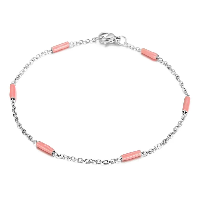 Elegant Solid Color Titanium Steel 18K Gold Plated Bracelets In Bulk