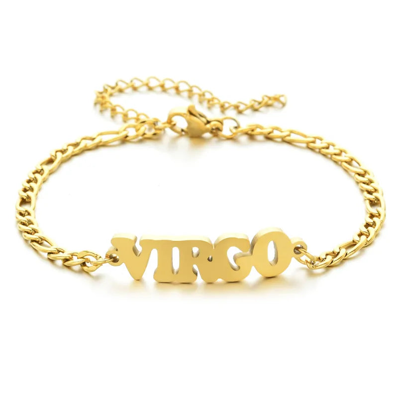 fashion letter stainless steel gold plated bracelets