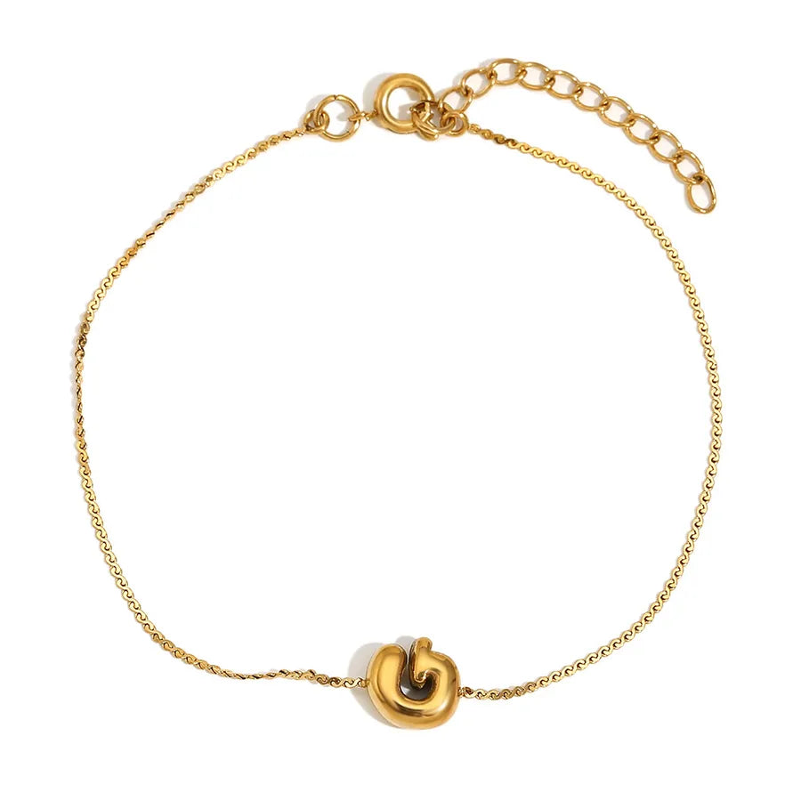Simple Style Letter 304 Stainless Steel 18K Gold Plated  Bracelets In Bulk