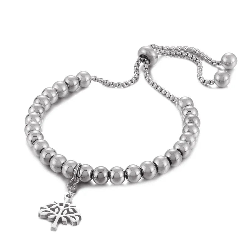 elegant sunflower tree titanium steel gold plated bracelets