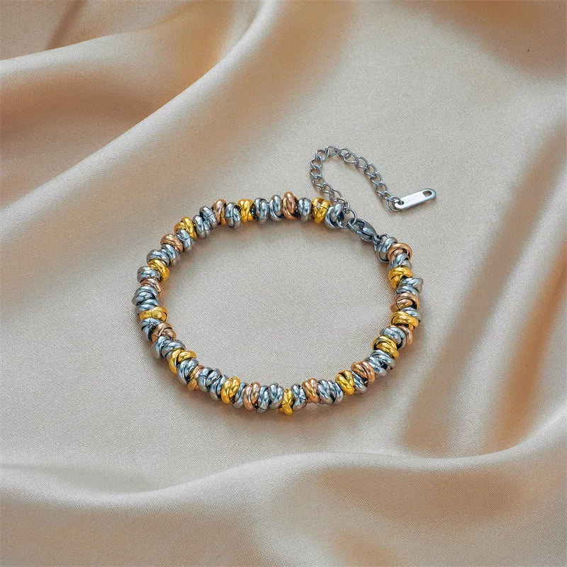 modern style geometric titanium steel plating 18k gold plated bracelets