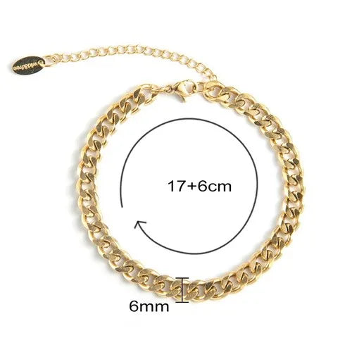 Fashion Solid Color 304 Stainless Steel 14K Gold Plated Bracelets In Bulk