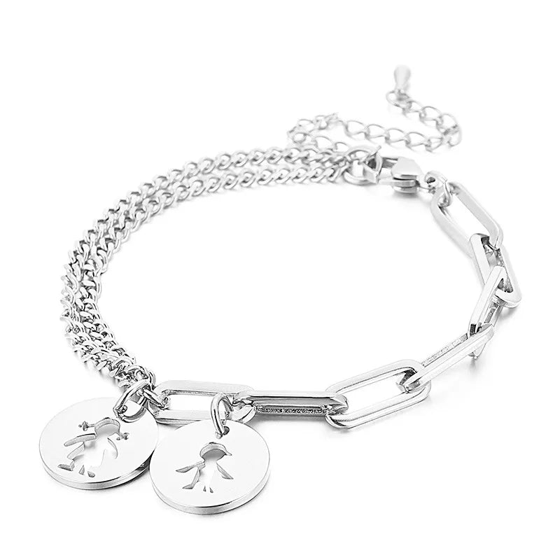 Fashion Cartoon Character Titanium Steel 18K Gold Plated Bracelets In Bulk