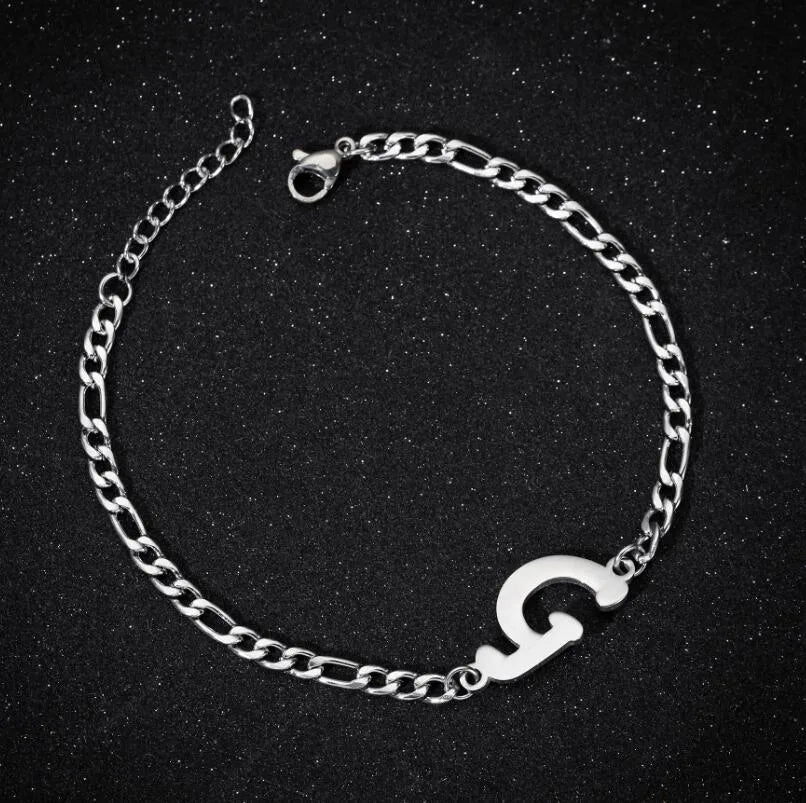 Fashion Letter 201 Stainless Steel 18K Gold Plated Bracelets In Bulk