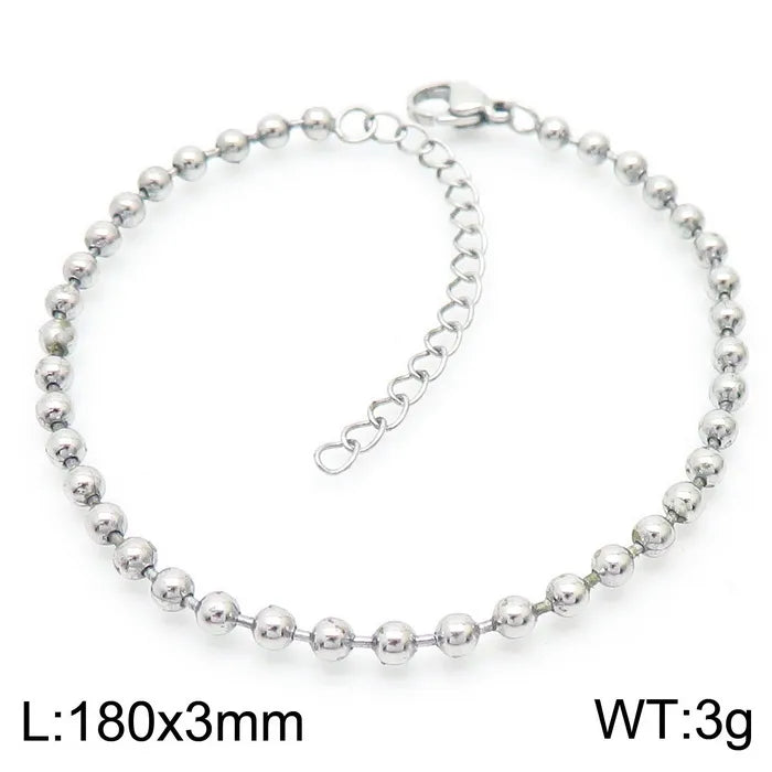 Simple Style Round Stainless Steel 18K Gold Plated Bracelets In Bulk