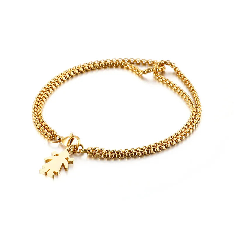 Fashion Letter Titanium Steel 18K Gold Plated Bracelets In Bulk