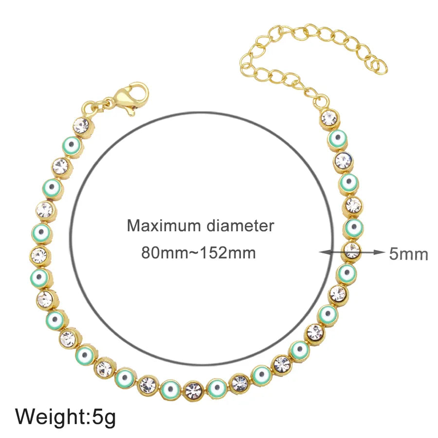 fashion devil's eye copper 18k gold plated bracelets in bulk