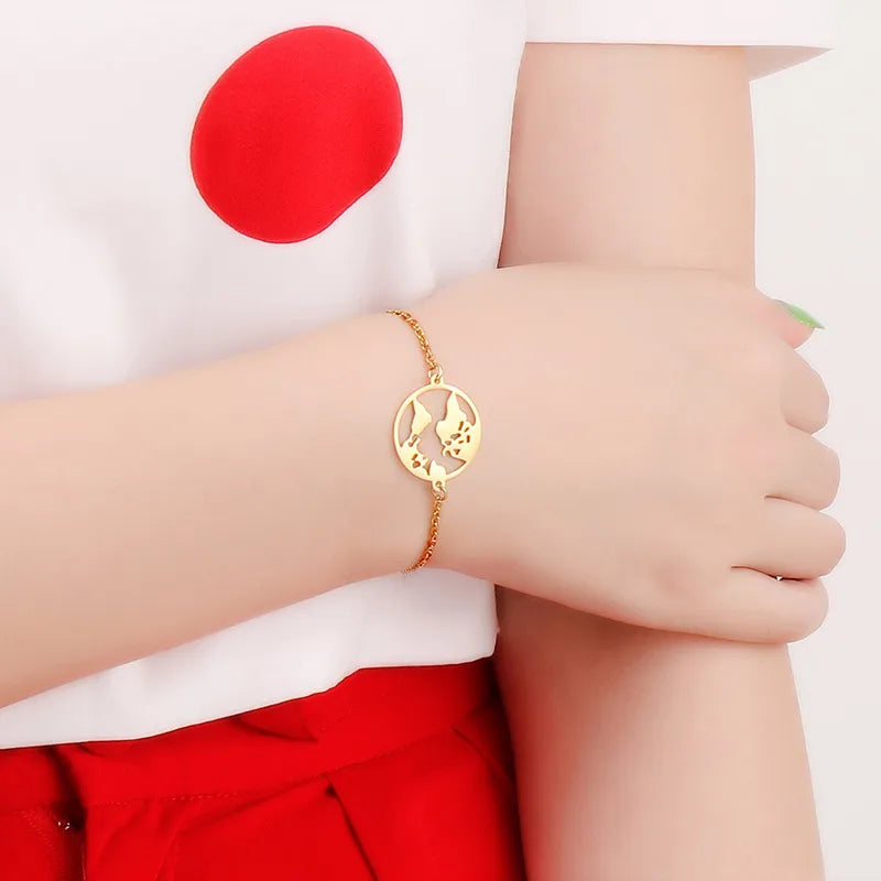 Fashion Geometric Titanium Steel 18K Gold Plated Bracelets In Bulk