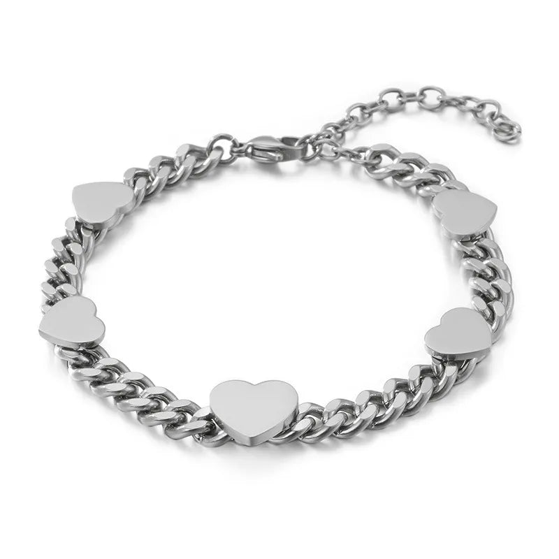 Heart Titanium Steel 18K Gold Plated Bracelets In Bulk