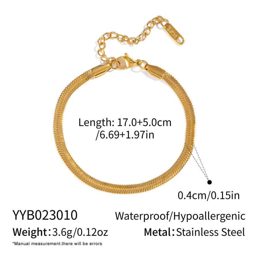 Modern Style Geometric 201 Stainless Steel 18K Gold Plated Bracelets In Bulk