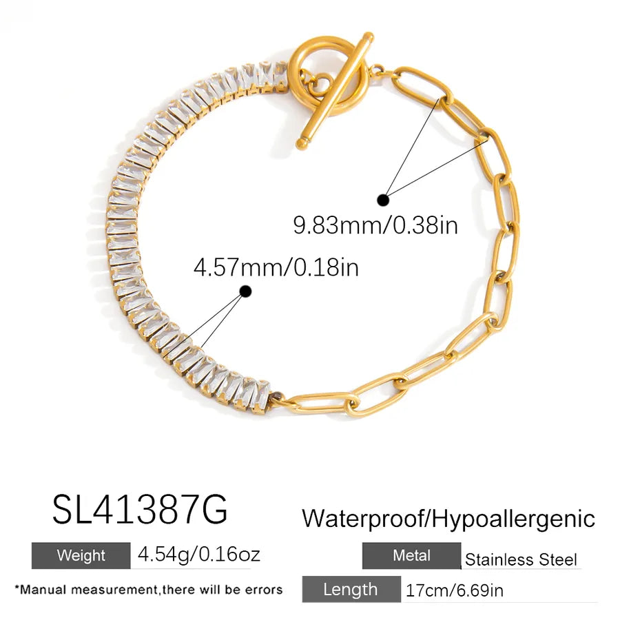 Simple Style Infinity 304 Stainless Steel 18K Gold Plated Bracelets In Bulk