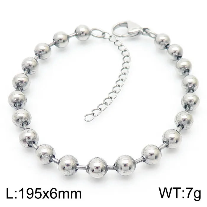 Simple Style Round Stainless Steel 18K Gold Plated Bracelets In Bulk