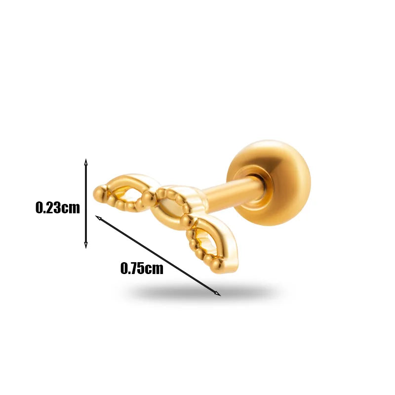 1 Piece Ear Cartilage Rings & Studs Simple Style Geometric 316L Stainless Steel  Copper Plating Inlay Zircon