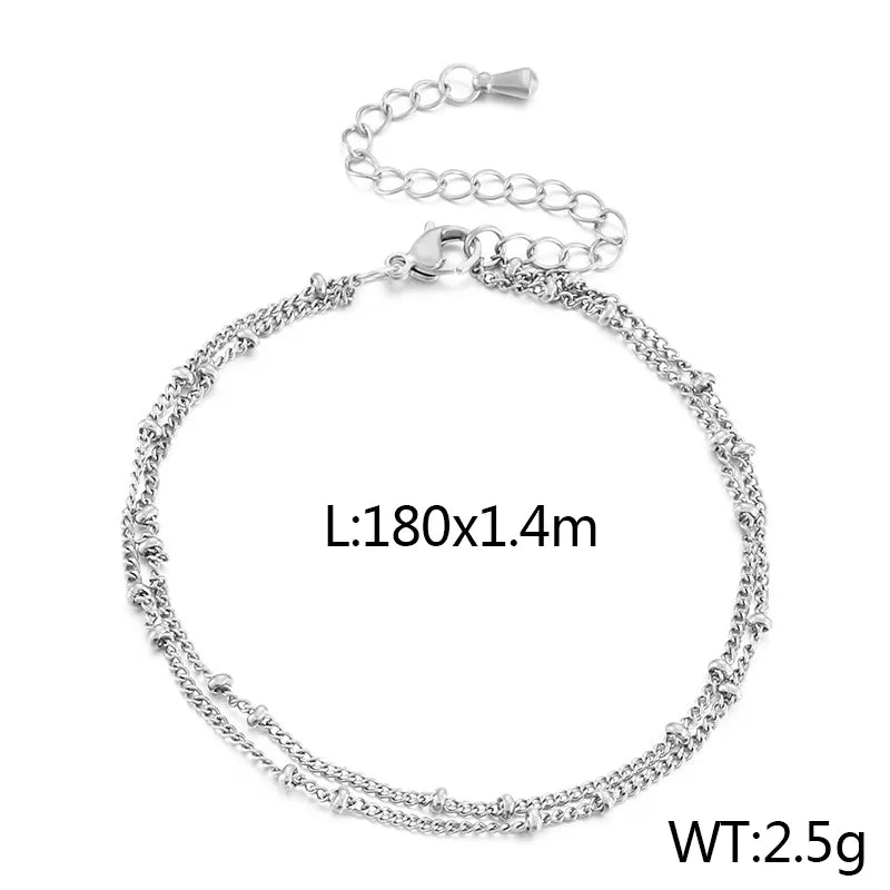 Basic Geometric Solid Color Titanium Steel 18K Gold Plated Bracelets In Bulk