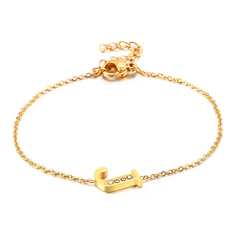 Letter 304 Stainless Steel 18K Gold Plated Bracelets In Bulk