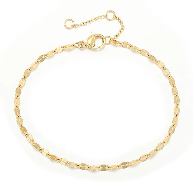 wholesale cute solid color stainless steel 14k gold plated bracelets