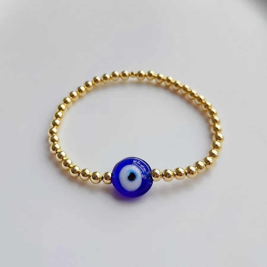 retro devil's eye glass copper plating 18k gold plated bracelets
