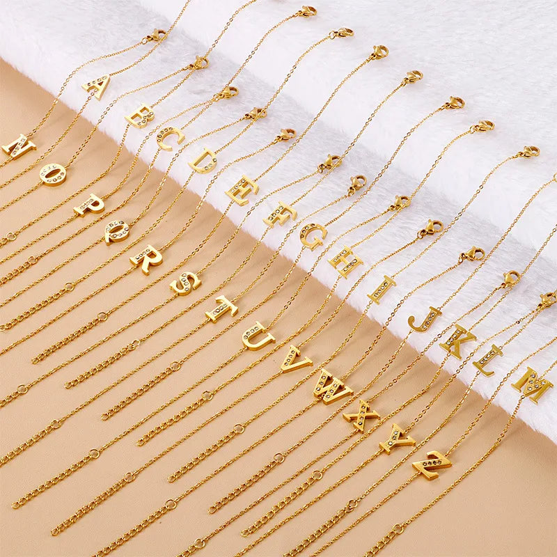 Fashion Letter Titanium Steel 18K Gold Plated Bracelets In Bulk