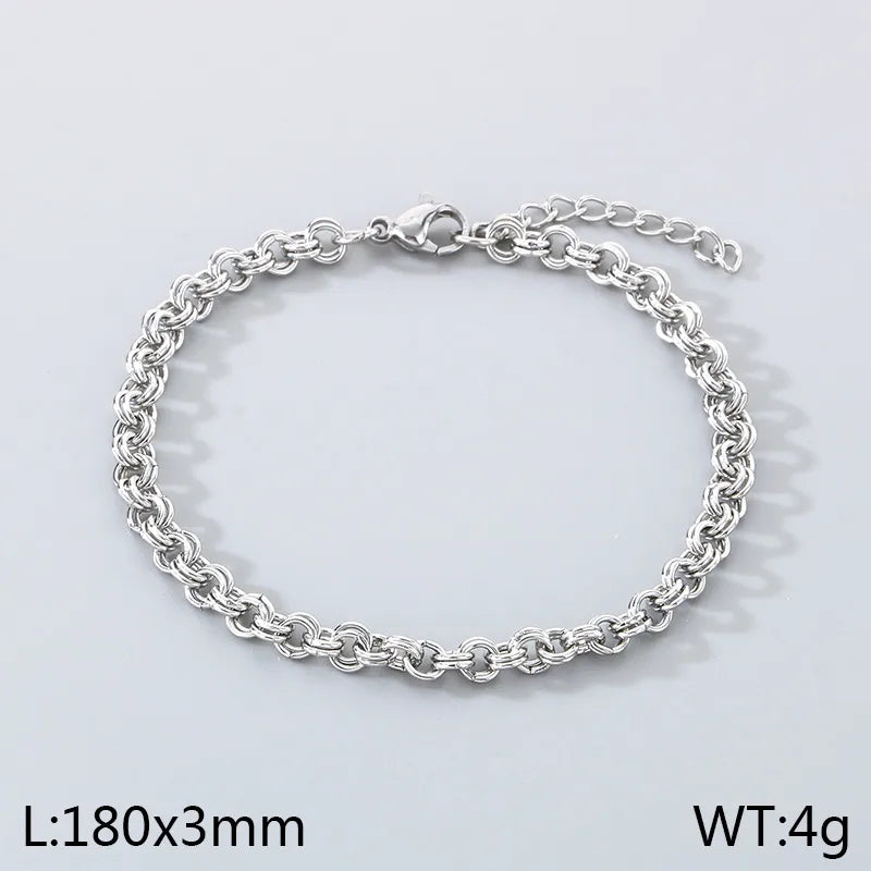 Simple Style Geometric 304 Stainless Steel 18K Gold Plated  Bracelets In Bulk