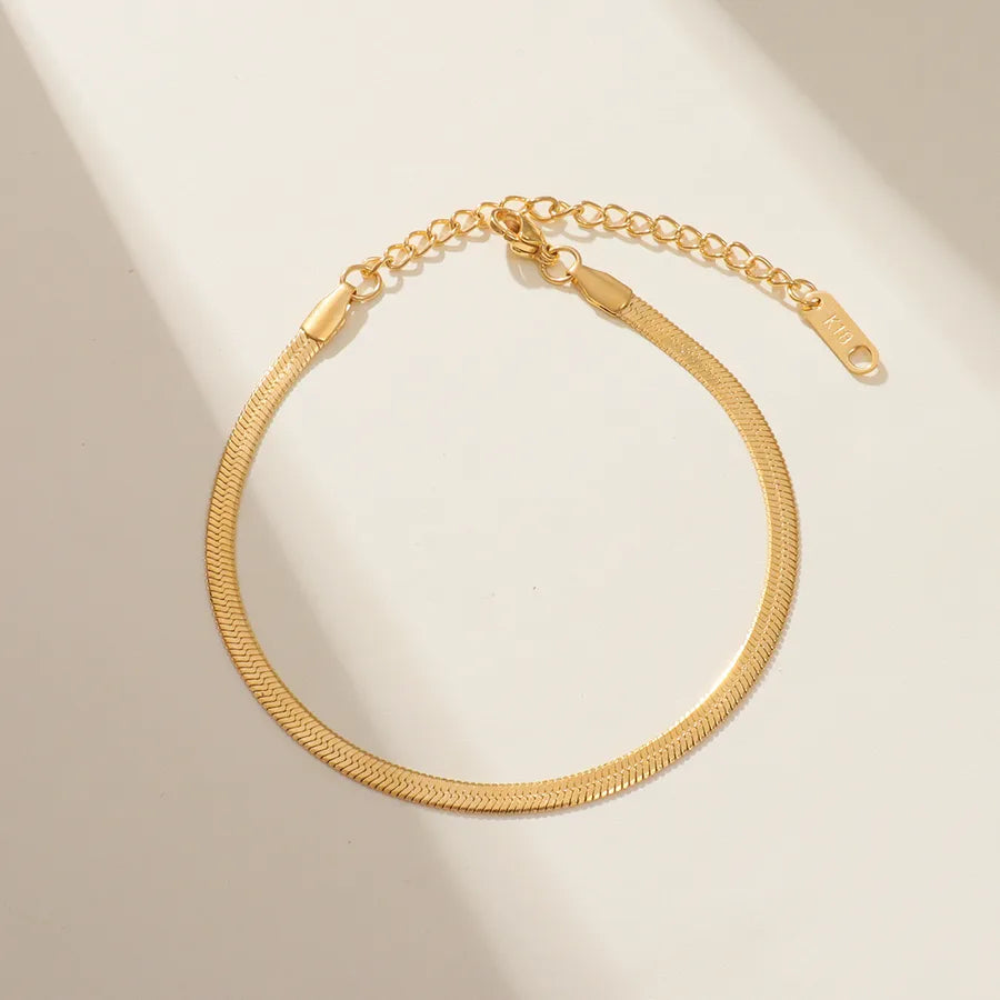Simple Style Geometric 316L Stainless Steel  18K Gold Plated Bracelets In Bulk