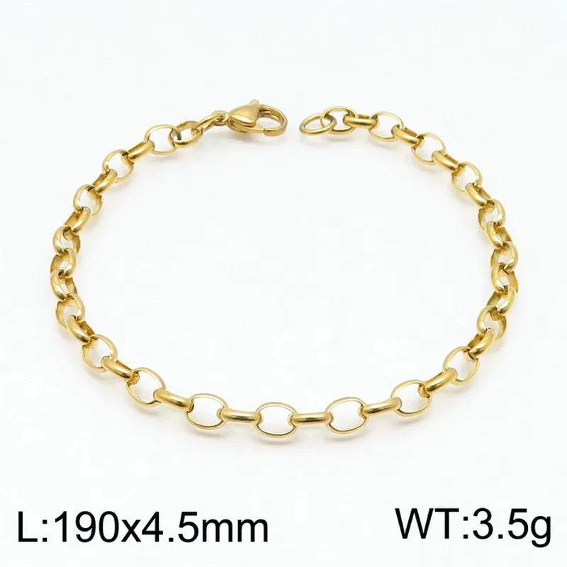 Fashion Geometric Titanium Steel 18K Gold Plated Bracelets In Bulk