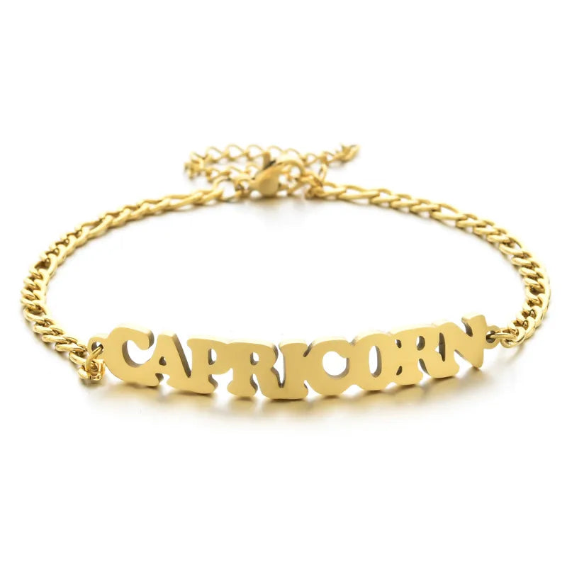 fashion letter stainless steel gold plated bracelets