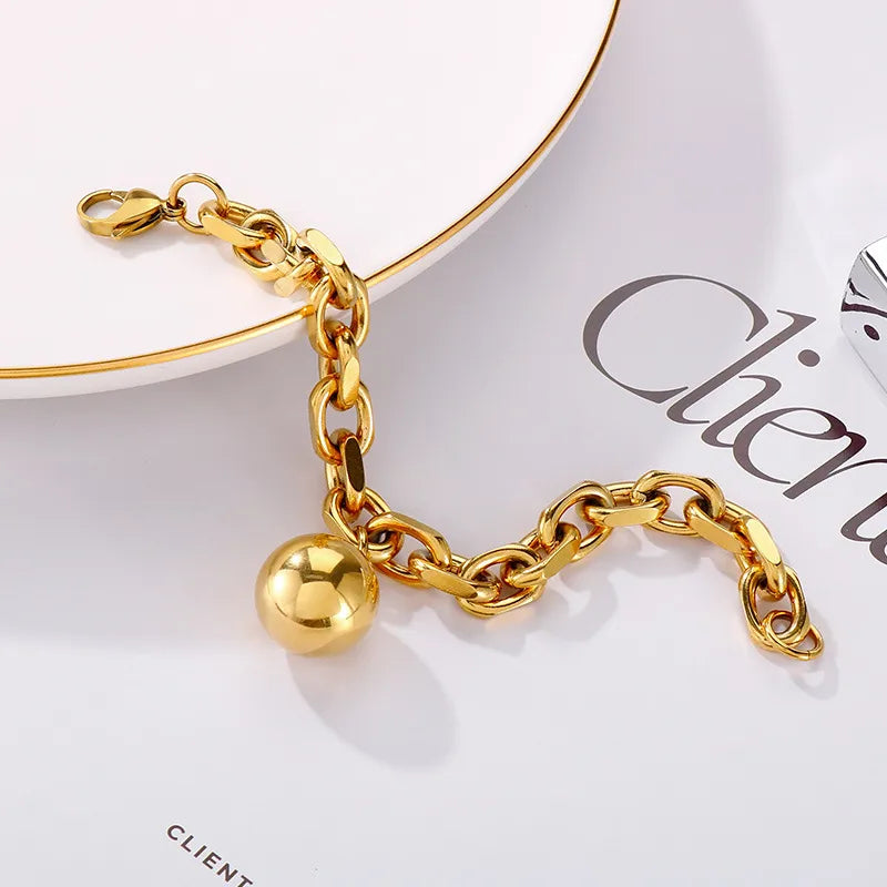 Fashion Geometric Stainless Steel 18K Gold Plated Bracelets In Bulk