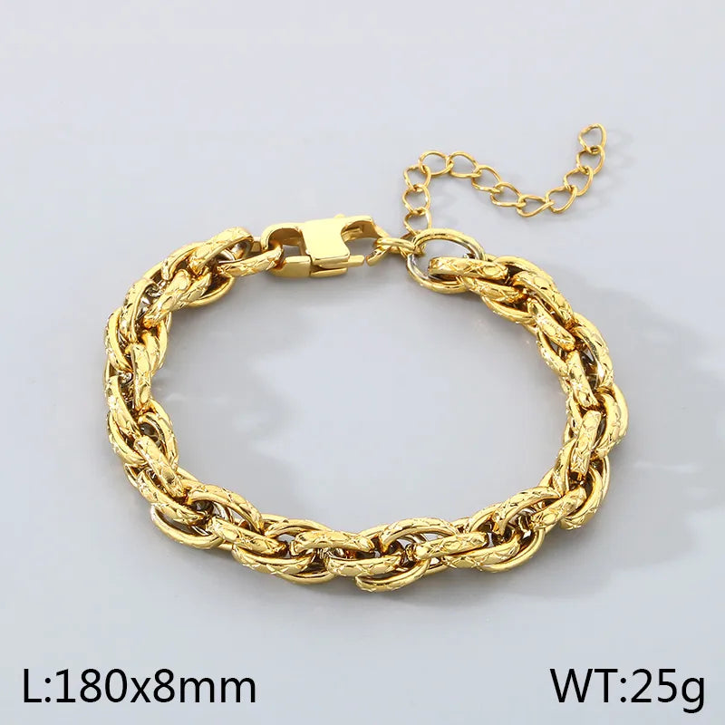 Simple Style Geometric 304 Stainless Steel 18K Gold Plated Bracelets In Bulk