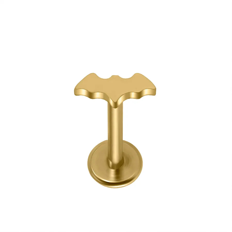 1 Piece Lip Rings Hip-Hop Hawaiian Rock Cat Skull 304 Stainless Steel Polishing Plating 18K Gold Plated Lip Rings Ear Cartilage Rings & Studs Nose Rings & Studs