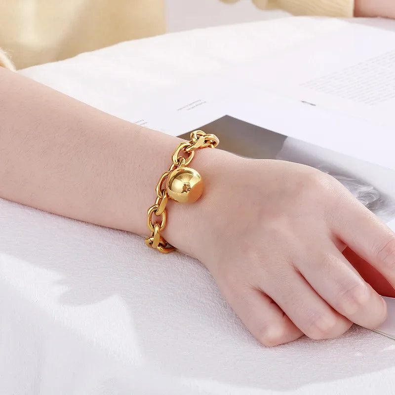 Fashion Geometric Stainless Steel 18K Gold Plated Bracelets In Bulk