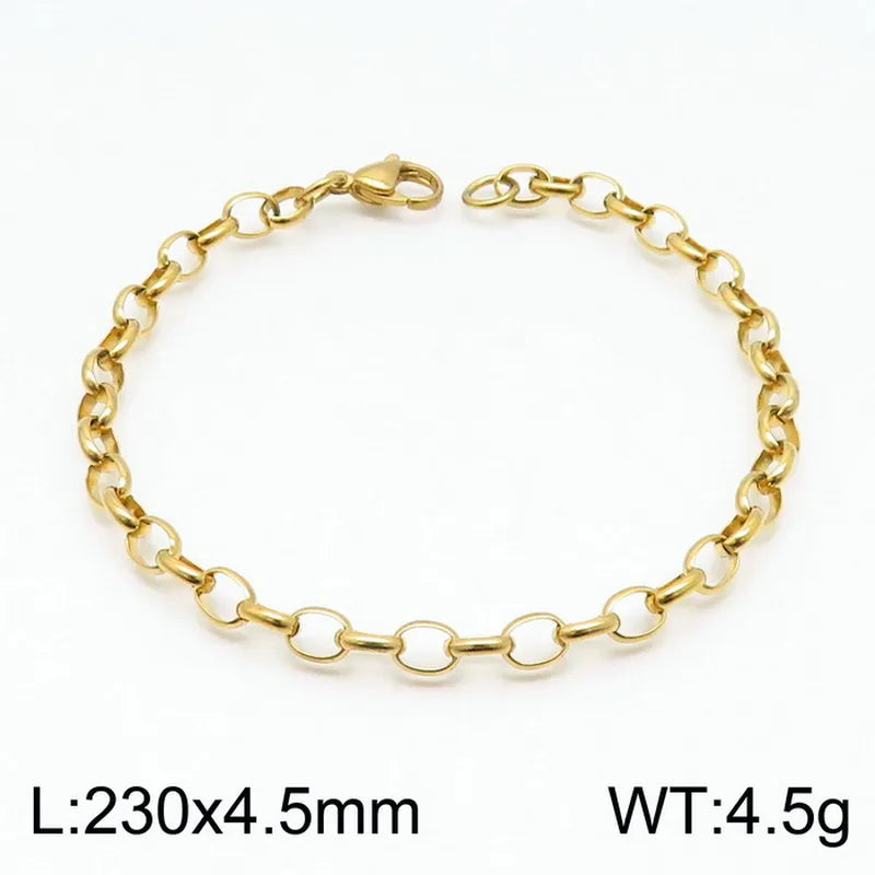 Fashion Geometric Titanium Steel 18K Gold Plated Bracelets In Bulk