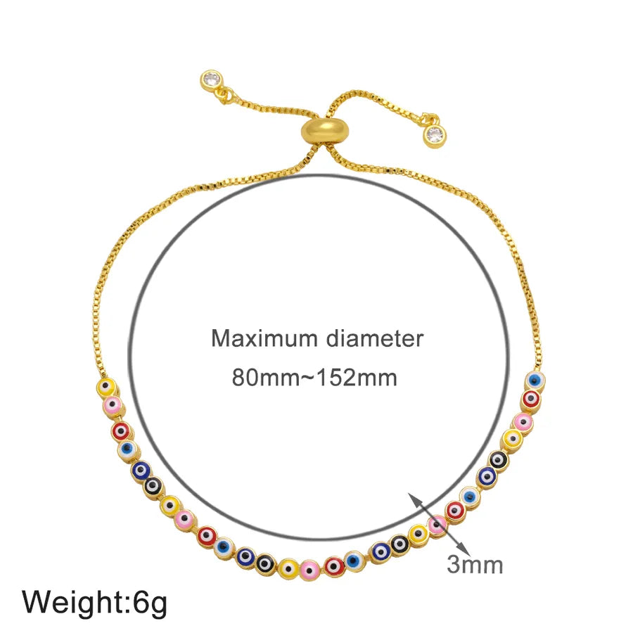 fashion devil's eye copper 18k gold plated bracelets in bulk