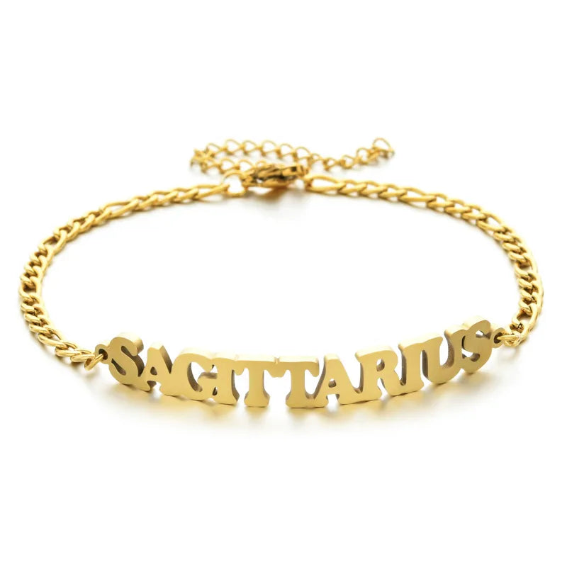 fashion letter stainless steel gold plated bracelets