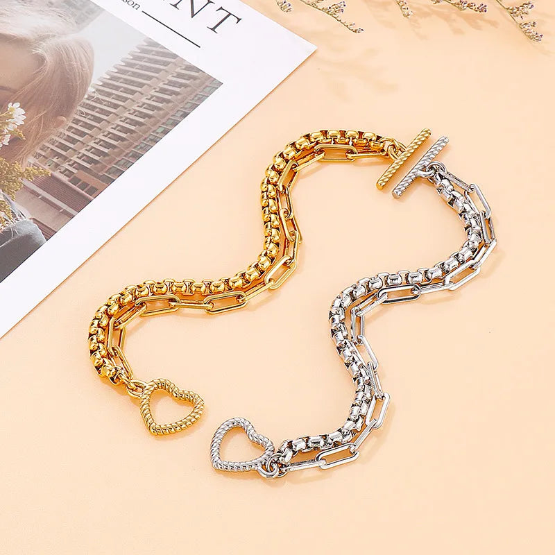 Fashion Geometric Titanium Steel 18K Gold Plated Bracelets In Bulk