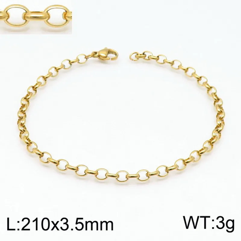 Fashion Geometric Titanium Steel 18K Gold Plated Bracelets In Bulk