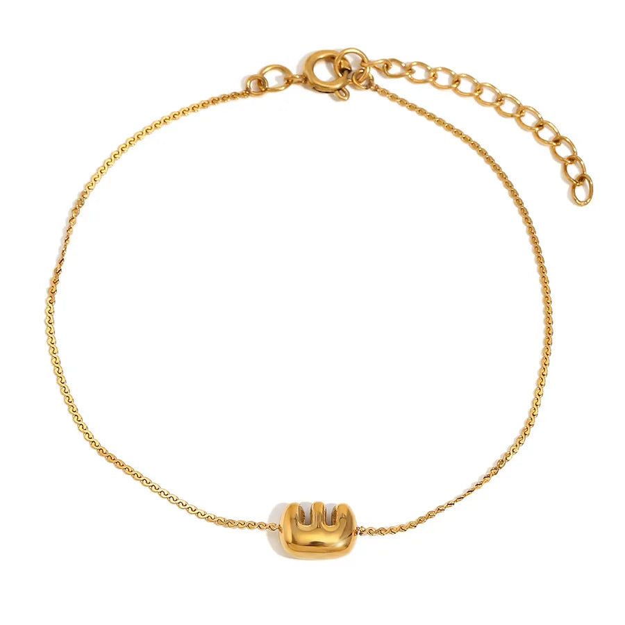 Simple Style Letter 304 Stainless Steel 18K Gold Plated  Bracelets In Bulk