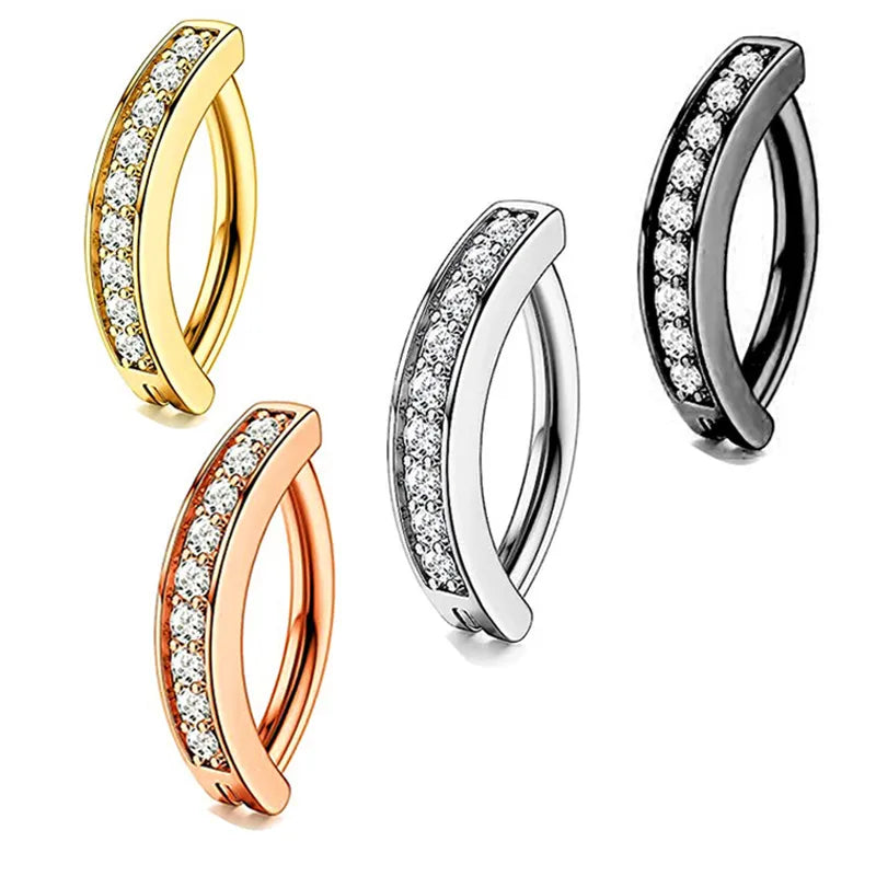 1 Piece Belly Rings Simple Style Classic Style Solid Color 304 Stainless Steel Inlay Belly Rings