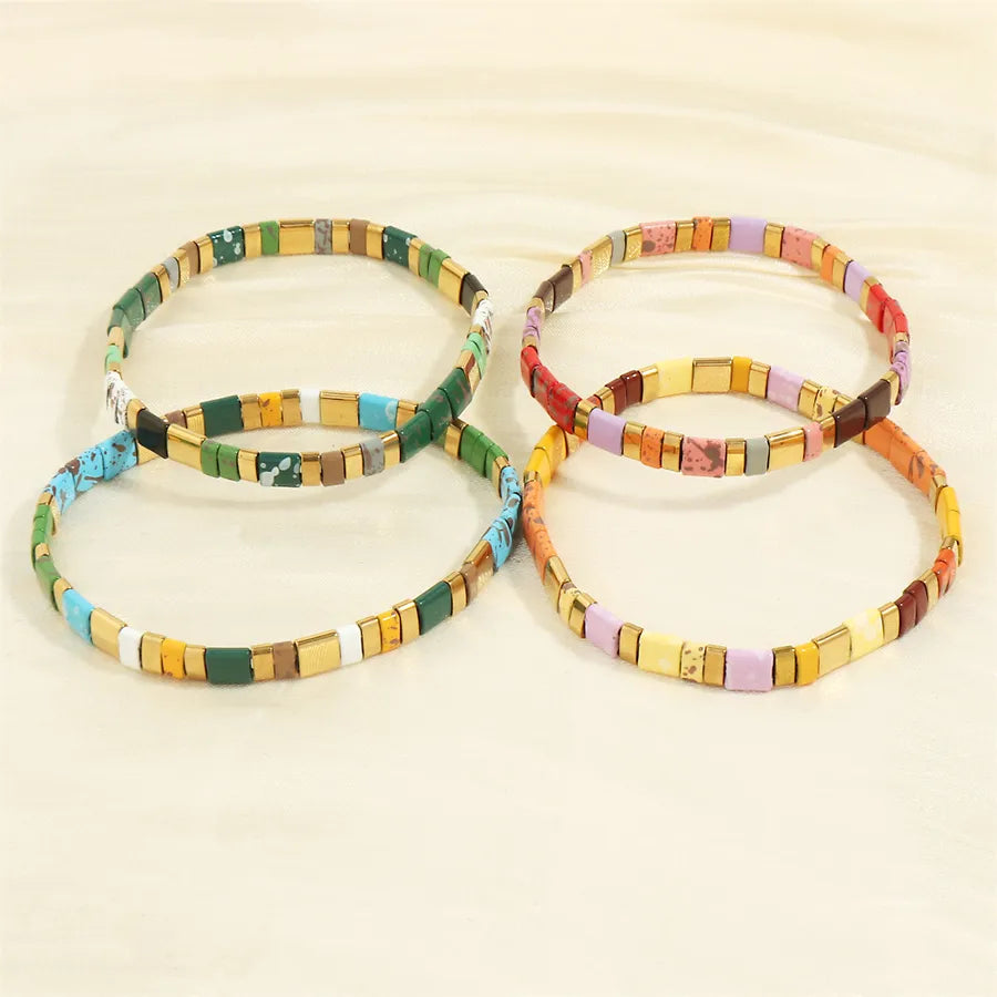 bohemian beach square copper 18k gold plated bracelets in bulk