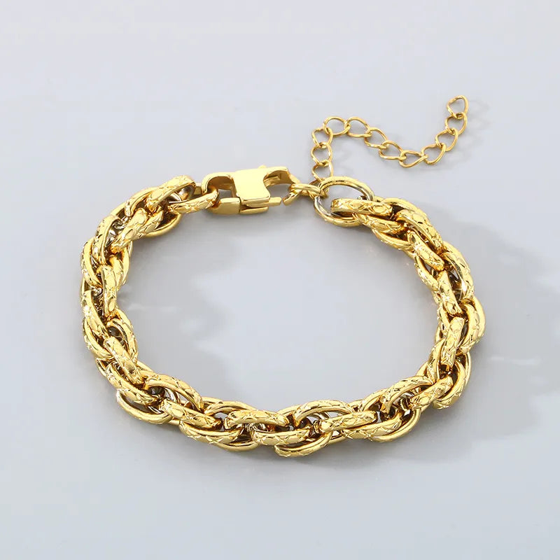 Simple Style Geometric 304 Stainless Steel 18K Gold Plated Bracelets In Bulk