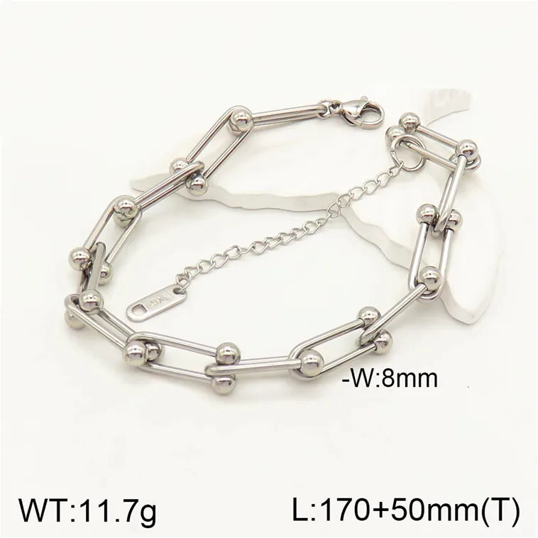 Casual Elegant U Shape 304 Stainless Steel 18K Gold Plated Bracelets In Bulk